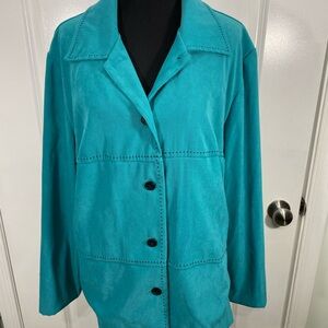 Sag Harbor Turquoise Women's Blazer Size 16W CB-